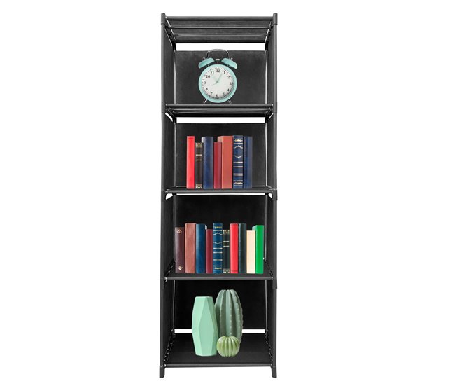Prateleira de Organização 5 Pisos PVC e Tecido Nyana Home 125x41x29 cm 41 Preto