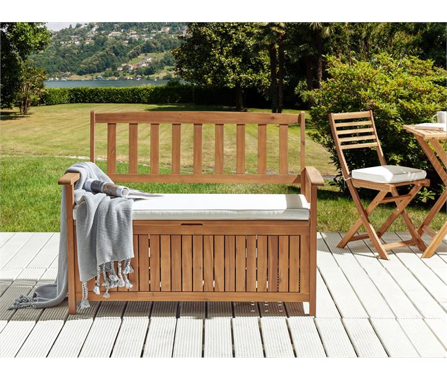 Beliani Almofada de assento para exterior SOVANA 108x45 Branco/ Bege