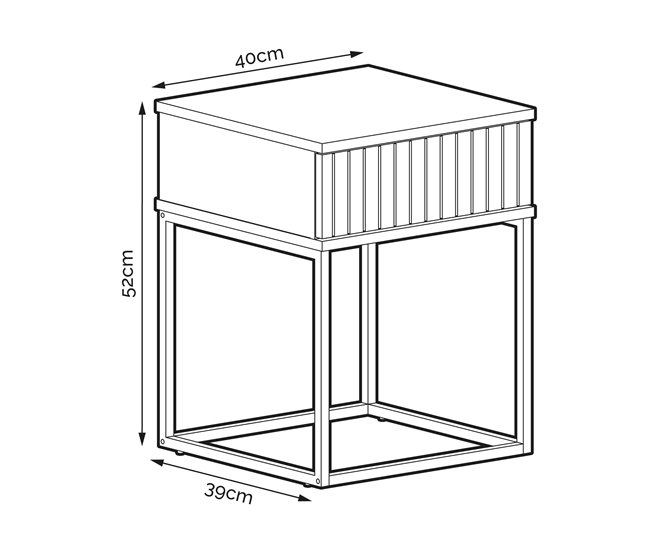 Mesa de centro STYLE 40cm com uma gaveta Carvalho