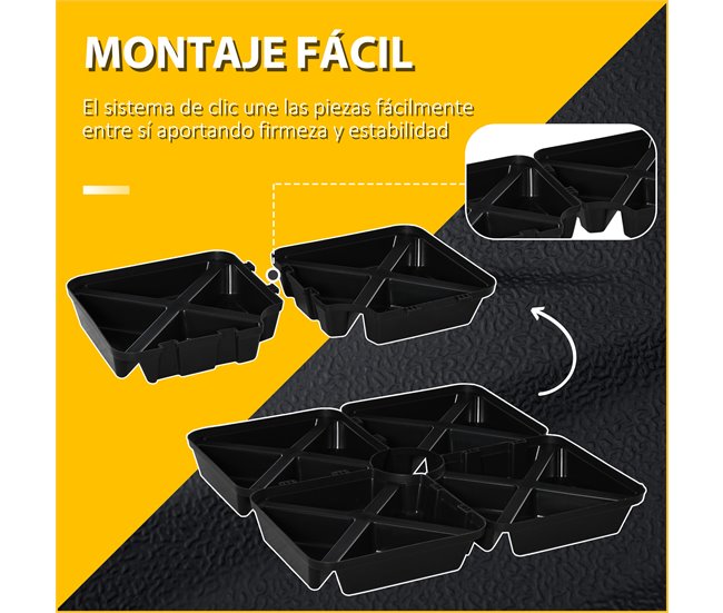 Base para Chapéu de Sol com 4 Peças PP Outsunny 89x89 Preto