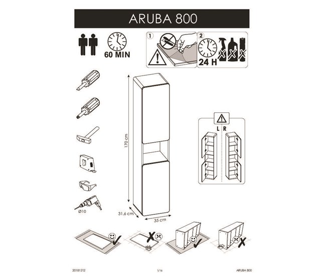ARMÁRIO ALTO ARUBA 35 Cinza/ Madeira