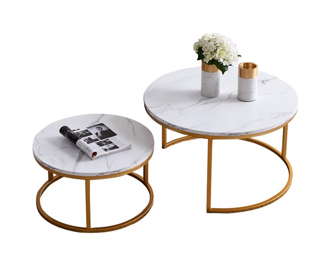Mesa de centro, mesa de sala, mesa de sofá. 80x60 Branco