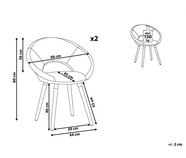 Beliani Silla de comedor ROSLYN Cinza Claro