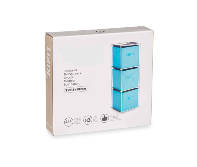 Prateleira 3 gavetas coleção KIPIT 102 Azul