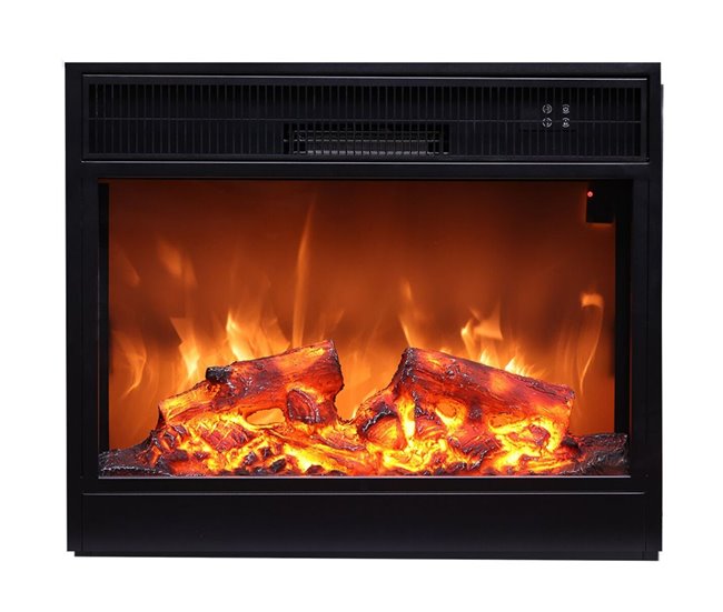 Lareiras eléctricas PANAREA 1500W com comando à distância incluídas, Preto Preto