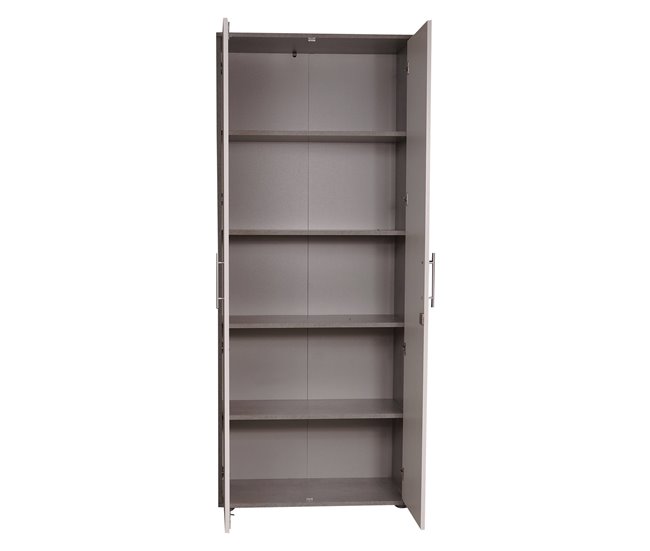 Armário multiuso com 2 portas com efeito madeira 78 Branco