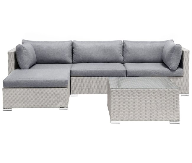 Beliani Conjunto lounge SANO Cinza Claro