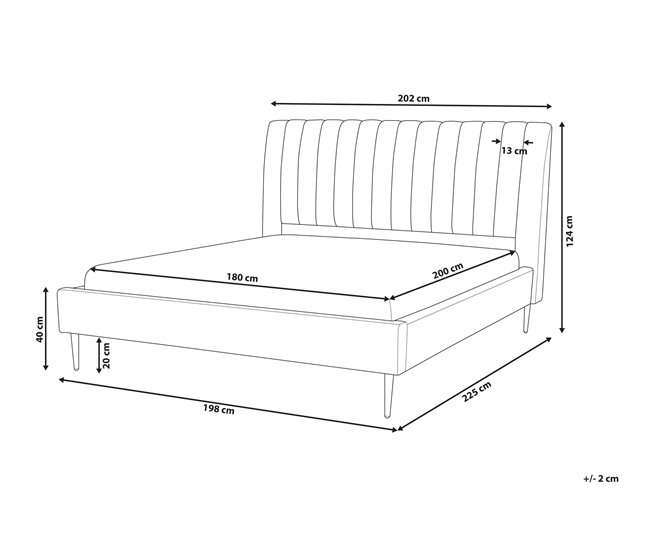 Beliani Cama com estrado Veludo MARVILLE 198x225 Azul Marino