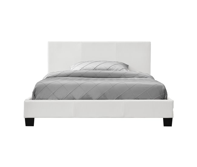 [Corium] Cama moderna em pele sintética Albacete - com colchão 149x210 Branco