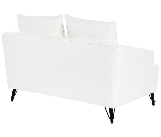 Beliani Sofá de 2 lugares Bouclé HOBRO Branco