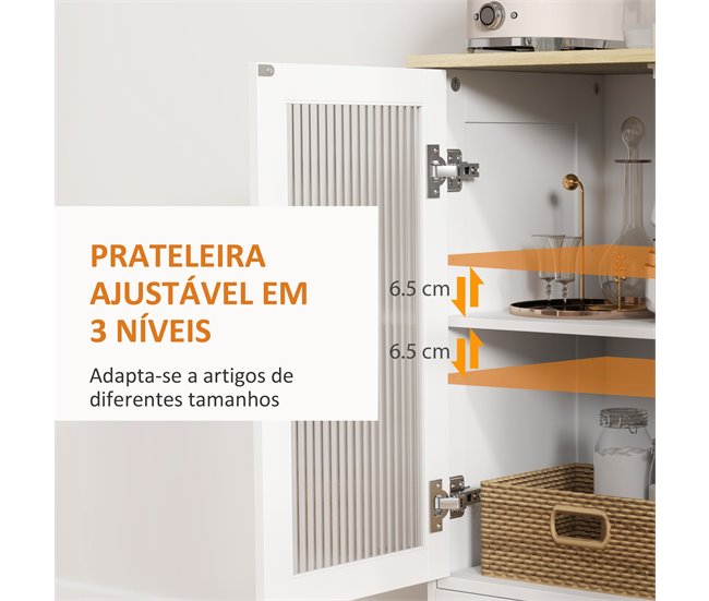 Aparador MDF e Melamina de Madeira HOMCOM Branco