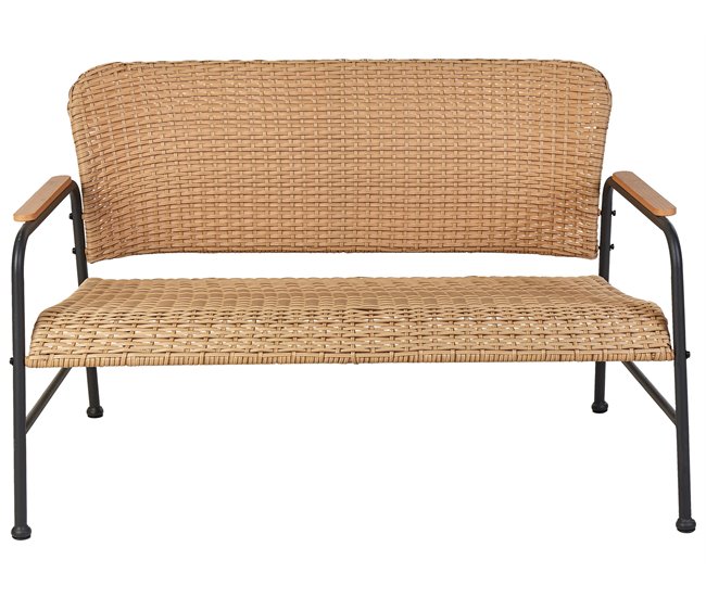 Beliani Conjunto lounge Ratan sintético OFANTO Natural