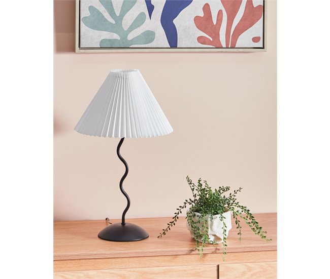 Beliani Candeeiro de mesa JIKAWO Branco/ Preto