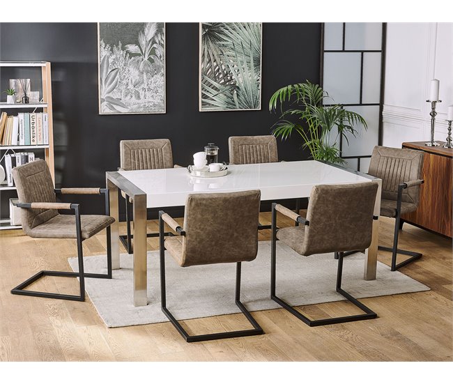 Beliani Silla de conferencias BRANDOL Castanho