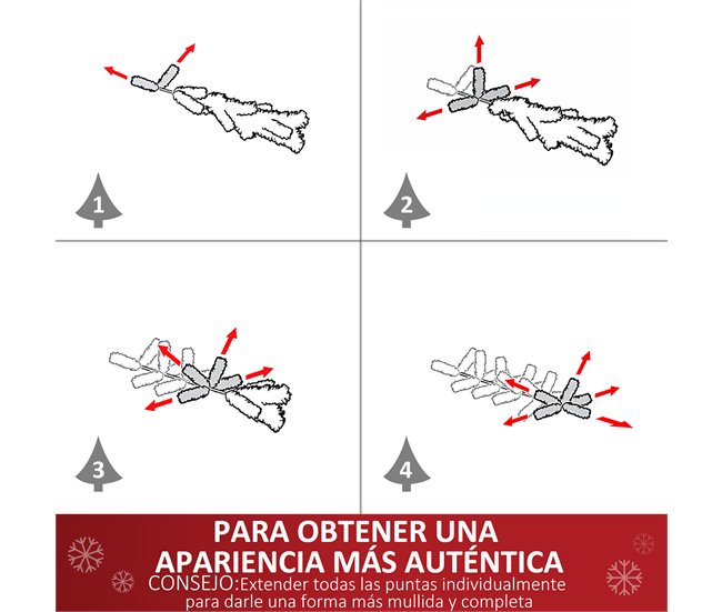 Árvore de Natal Artificial PVC e Metal HOMCOM, casa - natal Verde