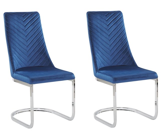 Beliani Silla de comedor ALTOONA Azul Marino