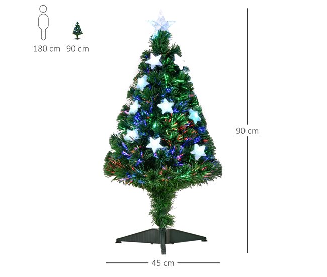 Árvore de Natal PVC e Metal HOMCOM, casa - natal Verde