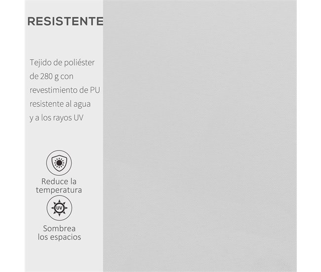Toldo Fachada Tecido poliéster, alumínio e ferro Outsunny 350x250 Branco