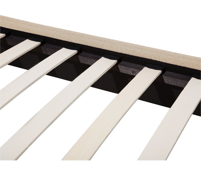 Beliani Cama com estrado Poliéster BORDEAUX 169x221 Bege