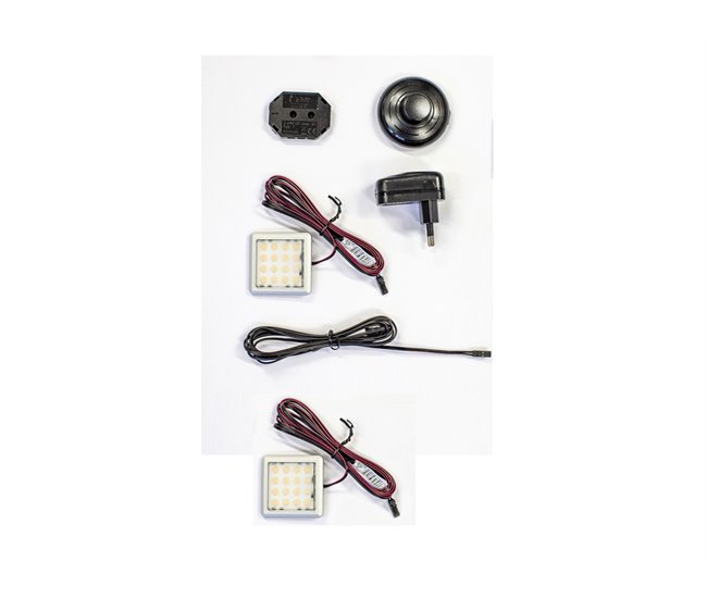 Set de 2 Leds quadrados SEQUOIA Preto