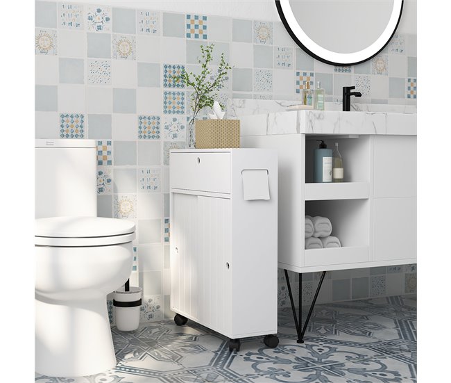 Armário Auxiliar Casa de Banho MDF kleankin, casa - casa de banho Branco