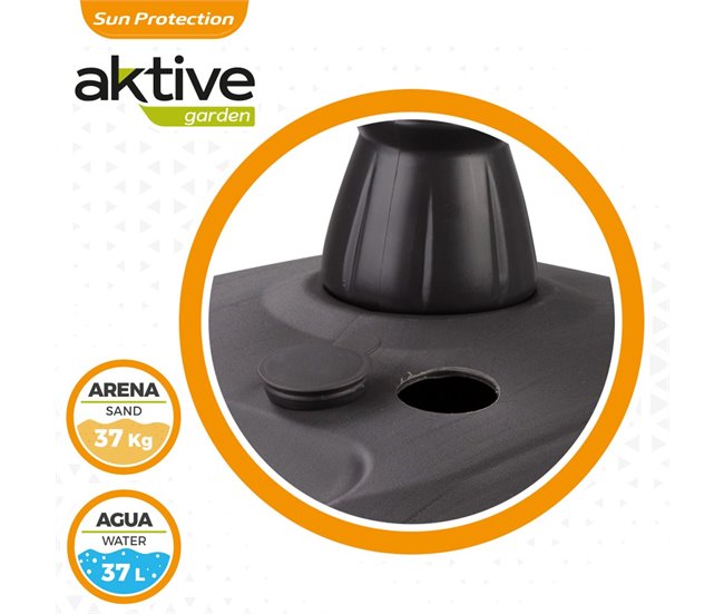 Base para guarda-sol quadrada antracite 33-48 mm Aktive Cinza