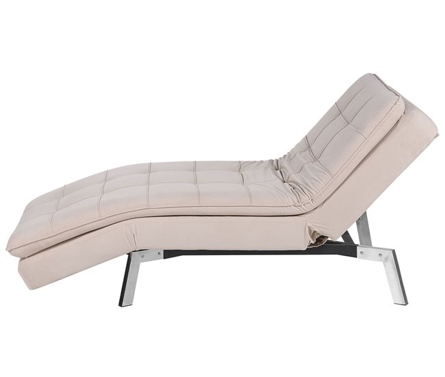 Beliani Chaise longue Terciopelo LOIRET Bege