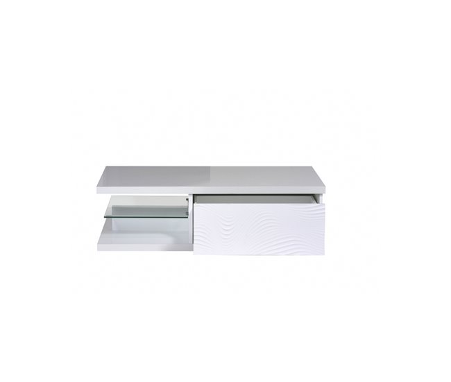 Mesa de centro modelo DUNE branco Branco Brillo