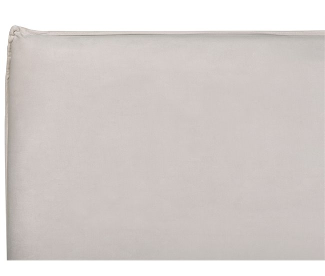 Beliani Cama com armazenamento Veludo LAVAUR 183x210 Branco/ Bege