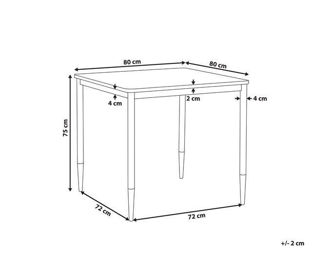 Beliani Mesa de apoio SHELBY 80x80 Preto