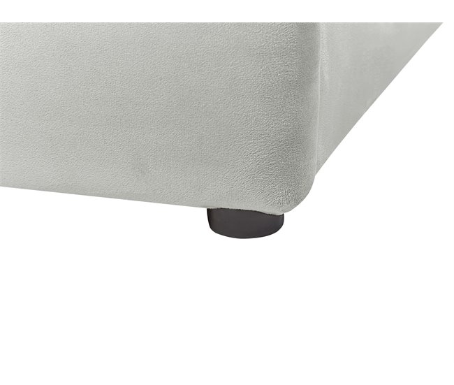 Beliani Cama com armazenamento Veludo BOUSSE 171x219 Bege