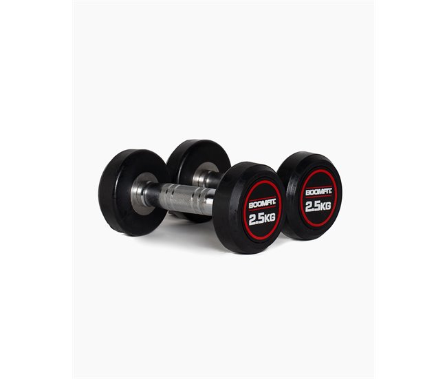 Halteres Redondos de Musculação 2,5Kg (Par) - BOOMFIT Preto