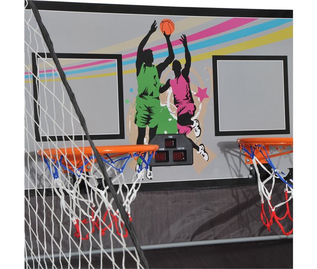 Conjunto Tabelas de Basquetebol Aço, tela Oxford, MDF HOMCOM Multicor