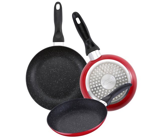 5 peças e frigideiras de bateria de cozinha Cromada