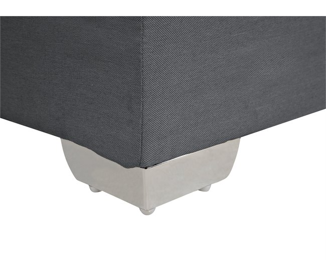 Beliani Cama continental Poliéster ADMIRAL 170x210 Cinza Escuro