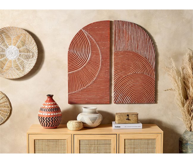 Beliani Decoração de parede MUSI Vermelho