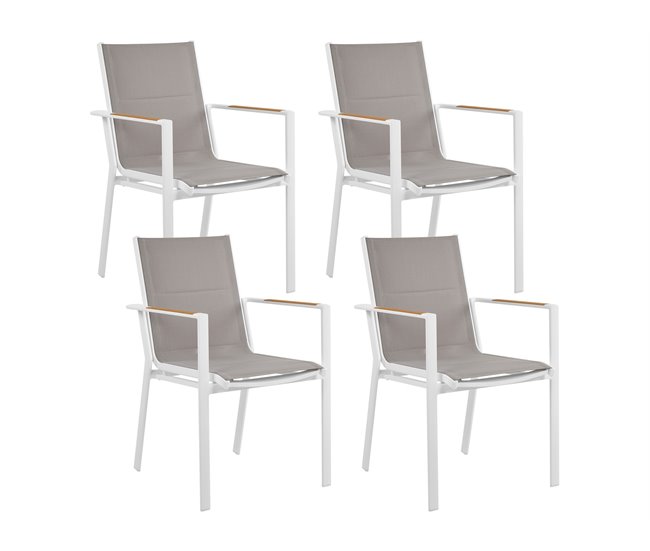 Beliani Conjunto de refeição MALETTO/BUSSETO Branco/cinza