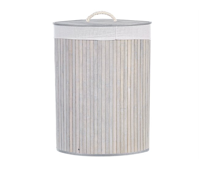 Beliani Cesto de roupa MATARA Cinza Claro