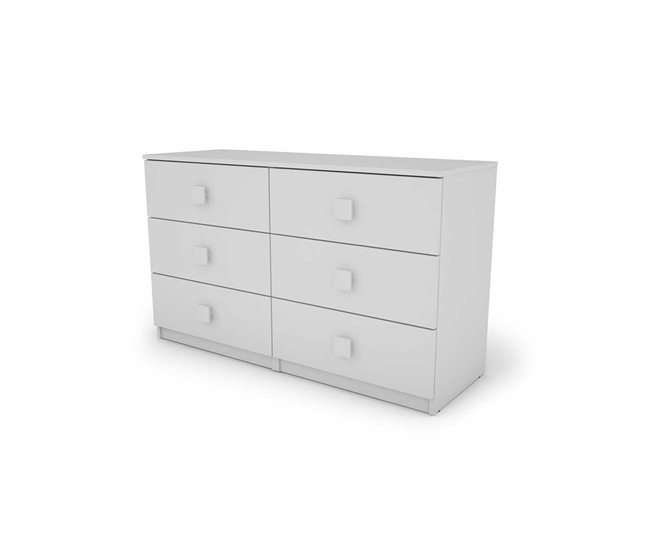 Comoda dupla 6 gavetas SEATTLE Branco