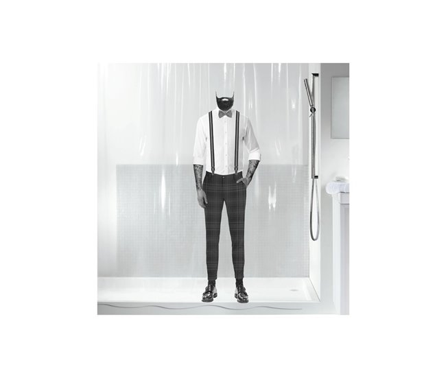 Coleção Spirella Dandy, cortina de chuveiro têxtil Branco
