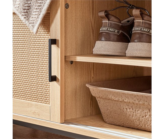 Banco para arrumação de sapatos com 2 portas FSR154-N SoBuy Madeira