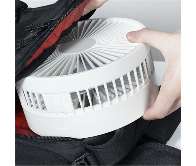 Ventoinha multifunções Klack com cabo e bateria, 3 velocidades Branco