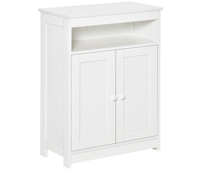 Armário Casa de Banho Melamina de Madeira HOMCOM Branco