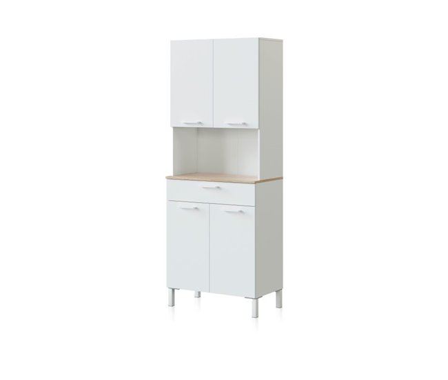 Armário de cozinha Colin 4 Portas 72 Natural/ Branco