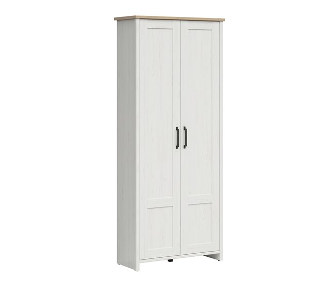 Armário de 2 portas Aksel Natural/ Branco