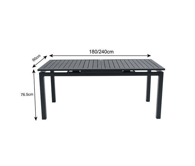 Mesa de jardim extensível ORION cinzento escuro Cinza Escuro