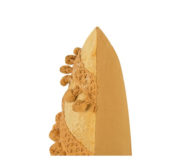 Beliani Almofada decorativa AYROOR Mostarda