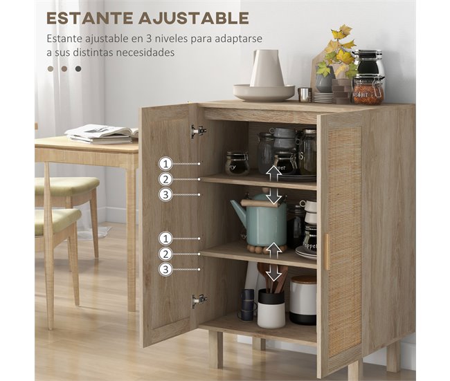 Aparador de Sala de Estar Melamina de Madeira HOMCOM Castanho