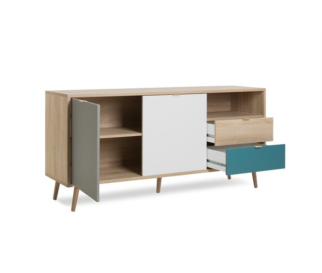 Aparador com 2 portas e 2 gavetas TILE Carvalho