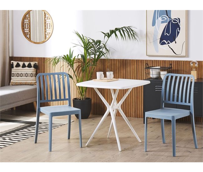 Beliani Cadeira de jardim SERSALE Azul